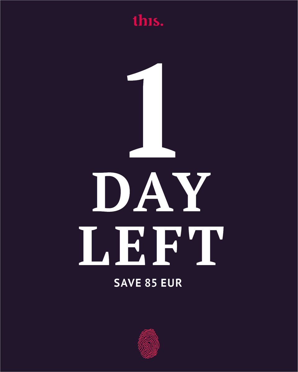 thisnordic's tweet photo. ----------- 1 DAY LEFT -----------

We are moving into the final hours of the Early Bird price. No more time to beat around the bush, it is now! 

Get your ticket here: https://t.co/yfeGVhp1yG https://t.co/YT3eqLH46q