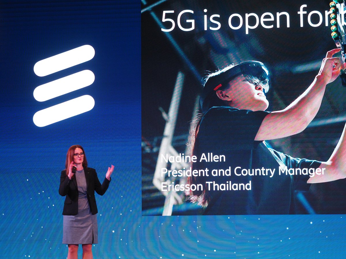 EricssonAPAC's tweet photo. "Ericsson’s Street Macro adds a new layer in the network to boost capacity, enabling service providers to cater to the growing demands of data users" Nadine Allen, President &amp; Country Manager of #Ericsson #Thailand at the #DoZoneLive https://t.co/PklnXWB6NK