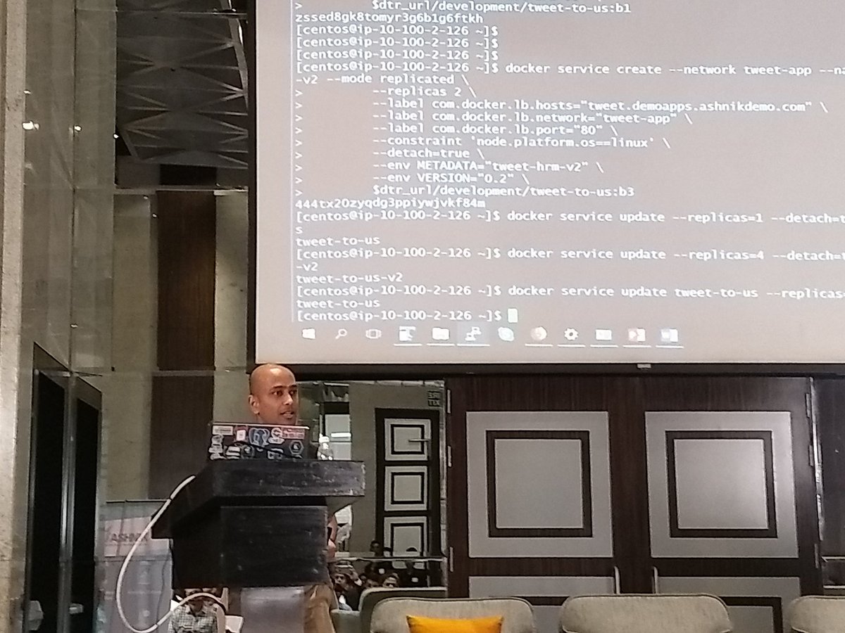 hackmum's tweet image. @sameerkasi200x giving an in-depth demo of @Docker #DockerEE