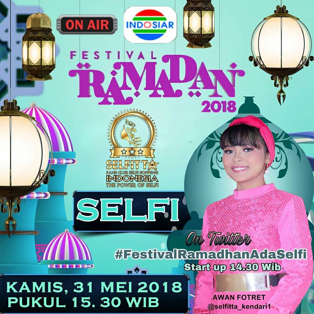 Selfittasoppeng's tweet photo. Jangan lupa nanti Selfi ada di Festival Ramadhan pukul 15.30 &amp; star pukul 14.30
Ayo juga Ramaikan Tweet dengan hastag #FestivalRamadhanAdaSelfi sebanyak banyaknyaa yahhhj 😉😉
@LIDA_SELFI07 https://t.co/FYN3gSfqOy