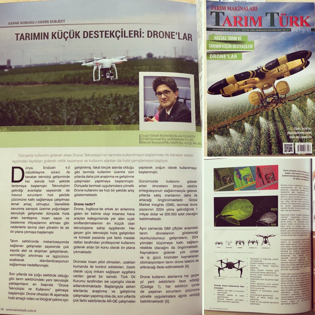 TarımTürk Dergisi’nin 30.sayısında “Tarımın Küçük Destekçileri: Drone’lar” başlığıyla kaleme aldığım yazım yayınlandı... 😉 #tarımtürkdergisi #tarımtürk #drone #agriculturaldrone