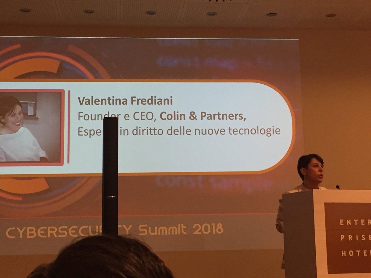 <a href="/fredianivale/">Valentina Frediani</a> con il #GDPR il breach Cambridge Analytica non sarebbe avvenuto #TIGcybersec #Cybersecurity #Summit 2018