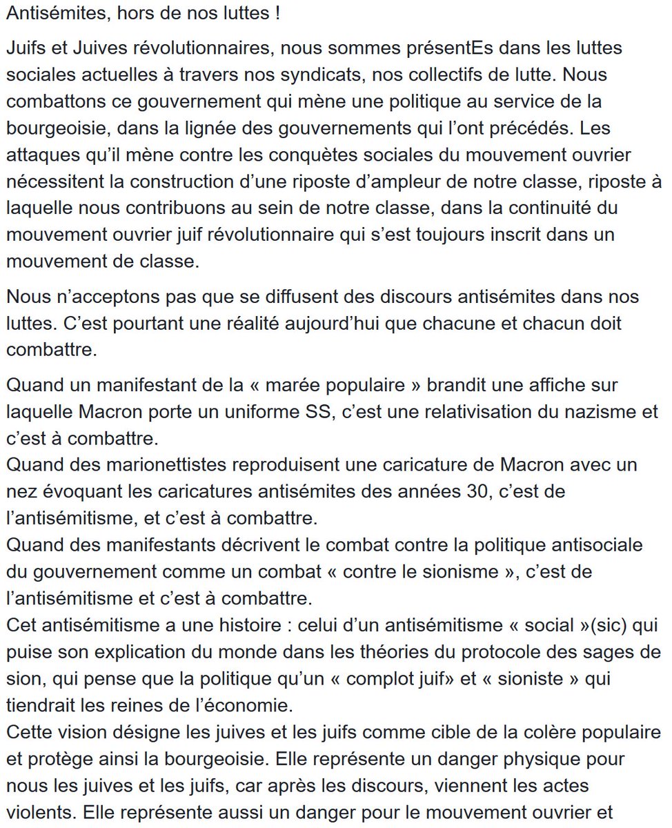 JJR_JJR_JJR's tweet photo. Antisémites, hors de nos luttes ! https://t.co/Lb68pWUSHa