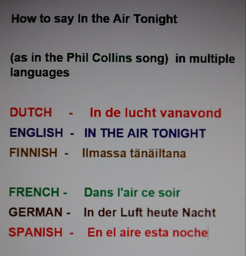 My weekly #80smusic

foreign language related tweet pic 

#PhilCollins 

#Dutch #Finnish #France 

 #German #Spanish 

#Netherlands #Finland 

#France  #Germany 

#Mexico #Spain 

#ParisFrance 

#HelsinkiFinland 

#AmsterdamNetherlands 

#BerlinGermany 

#UnterUns #GZSZ