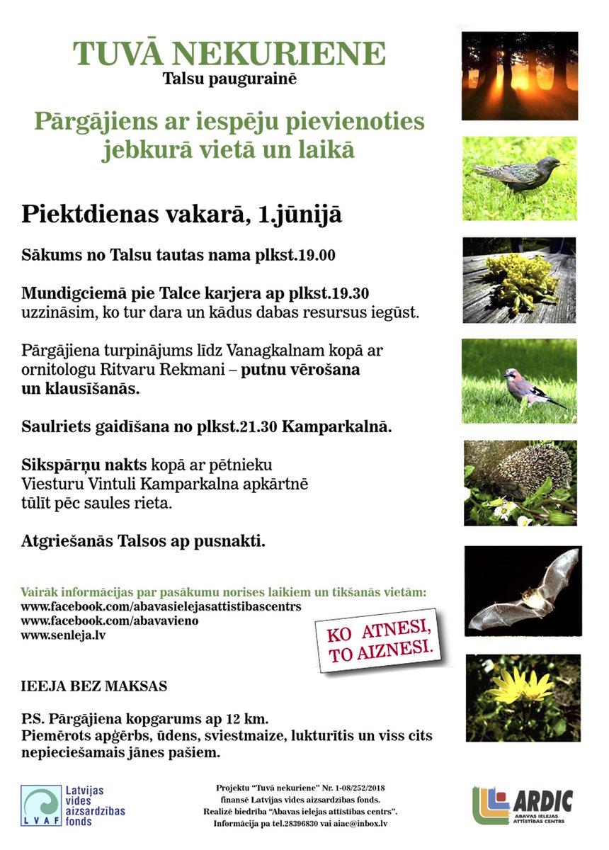 Ejam dabā- klusie svētki ar putnu un sikspārņu klausīšanos