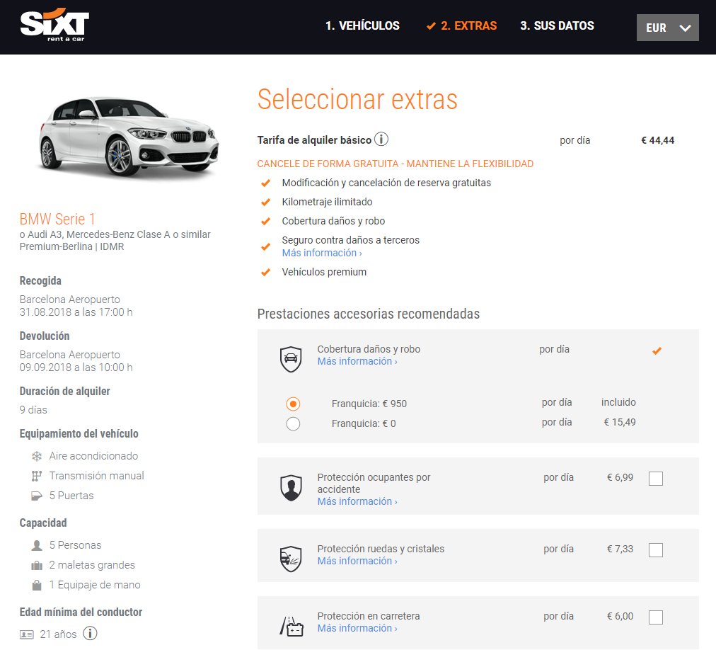Sixt Espana Hola De Nuevo Julio Puedes Contratar Cualquier Seguro Adicional Y Otros Servicios En El Paso 2 Extras Del Proceso De Reservas A Traves De Nuestra Web T Co Nltqmr7spt Un