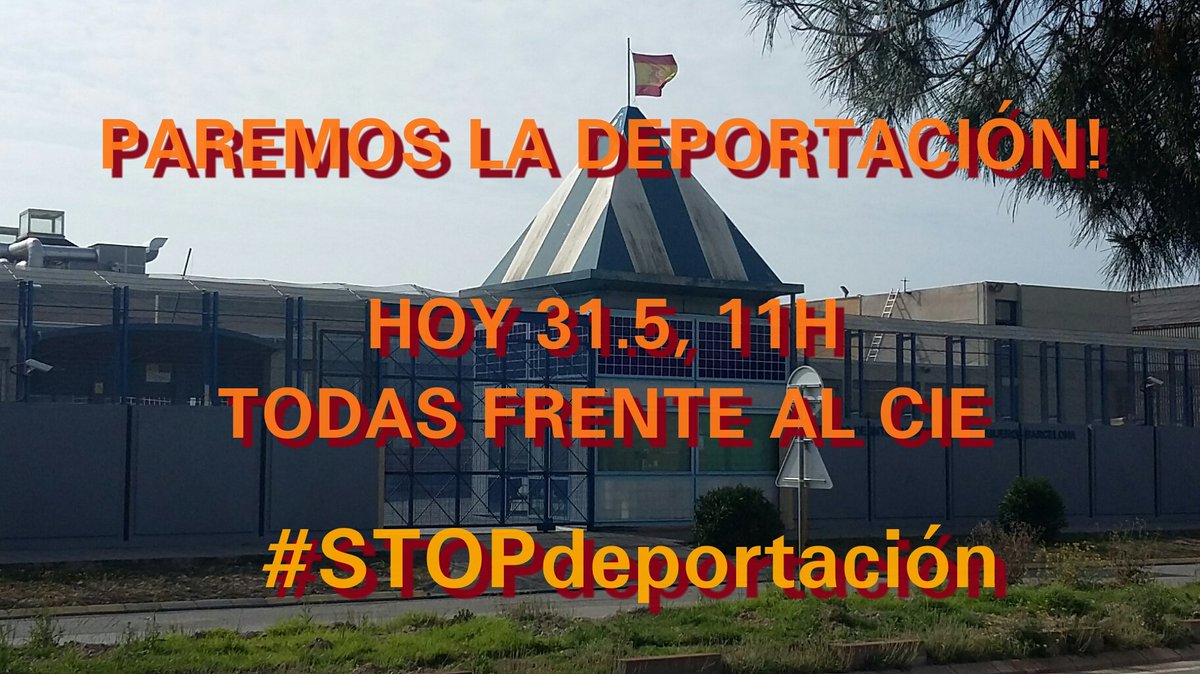 #ALERTACIE!
#ALERTACIE!
#ALERTACIE!

El @racismenstanca y @TanquemElsCIEs llamamos a #concentración frente al #CIE de #Barcelona hoy jueves a las 11h

PAREMOS ENTRE TODAS LA DEPORTACIÓN DE UN SOLICITANTE DE ASILO #LGTB!

BASTA DE VIOLENCIA RACISTA!

+info:
tanquemelscie.cat/2018/05/alerta…