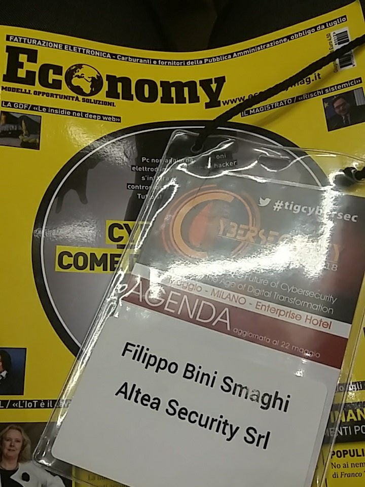 @TIG_italia @Economy_Mag @enterprisehotel #tigcybersec #CyberSecurity #Security