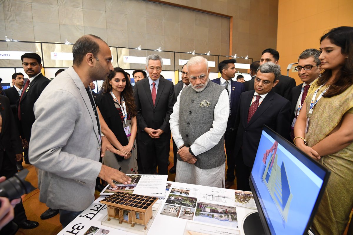 Narendra Modi (@narendramodi) on Twitter photo Glad to meet PM <a href="/leehsienloong/">leehsienloong</a>. We visited the India-Singapore Enterprise and Innovation Exhibition. Glad to meet PM <a href="/leehsienloong/">leehsienloong</a>. We visited the India-Singapore Enterprise and Innovation Exhibition.