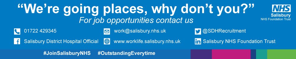 SDHRecruitment's tweet photo. Did you know? You can call us, e-mail us or follow us to find out about all the exciting opportunities here at @SalisburyNHS #JoinSalisburyNHS #OutstandingEverytime 👩🏽‍⚕️👨🏽‍⚕️🏥 https://t.co/t3fipXqhYY