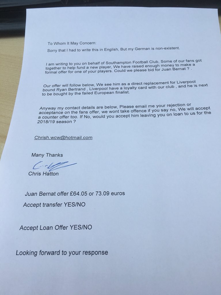 chris hatton on Twitter: "@JuanBernat @FCBayern please read and chris hatton on Twitter: "@JuanBernat @FCBayern please read and