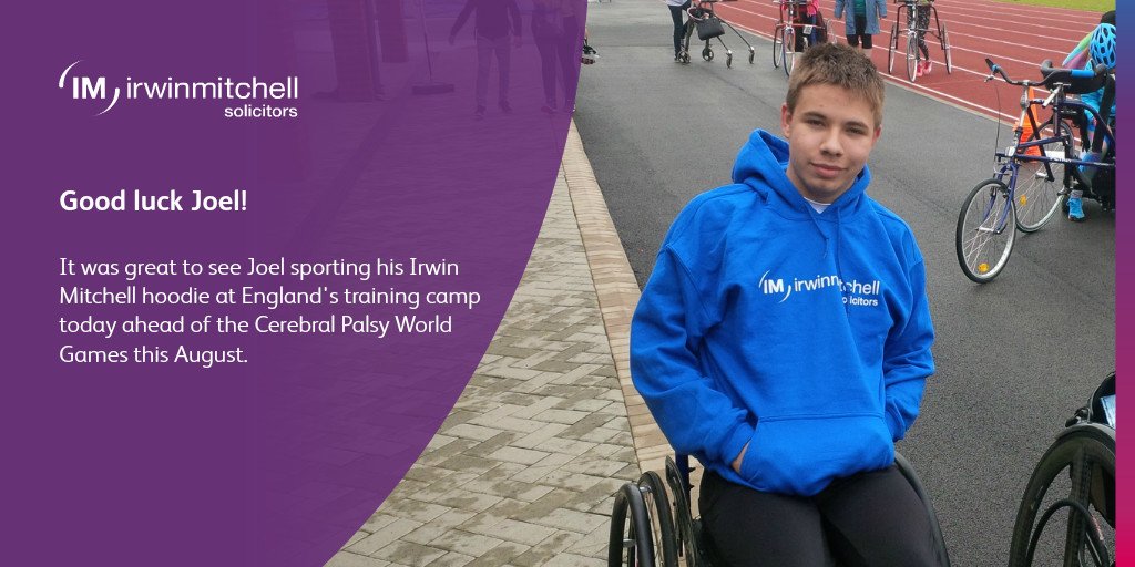 Irwin Mitchell (@irwinmitchell) on Twitter photo We introduced our community grants programme to help disabled people like Joel achieve their sporting dreams. Thanks to the programme, Joel is training to reach the <a href="/cpworldgames/">CP World Games 2018</a> in Spain this August. Good luck Joel! bit.ly/2J5TKSC We introduced our community grants programme to help disabled people like Joel achieve their sporting dreams. Thanks to the programme, Joel is training to reach the <a href="/cpworldgames/">CP World Games 2018</a> in Spain this August. Good luck Joel! bit.ly/2J5TKSC