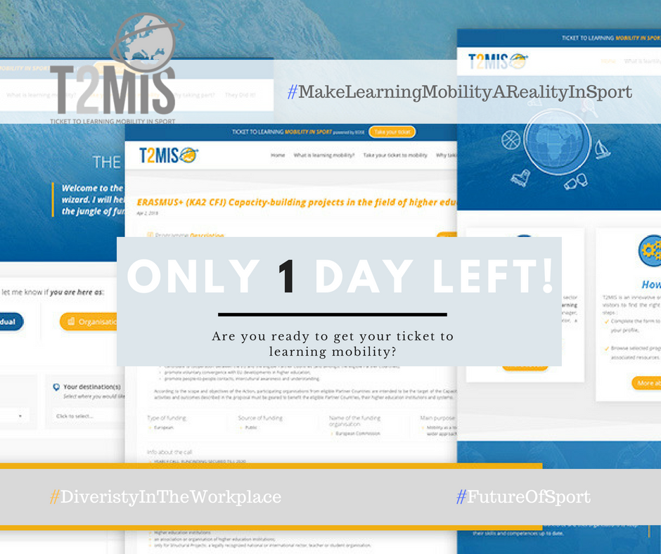 3 main barriers for taking part to #LearningMobility were identified: “Lack of awareness”, “Financial constraints”, “Admin. difficulties”. What if we could help remove them? Stay tuned…Get ready 🌍 to step up for change. #MobilitySupPORTjobs
#MakeLearningMobilityARealityInSport