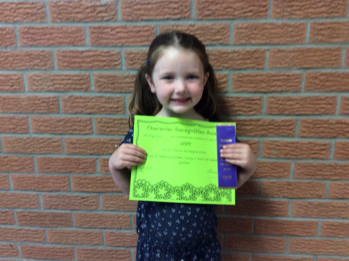 STAKindergarten's tweet photo. Congratulations to Whitney from our class for winning the Virtue of Hope award for the month of April! @RCCDSB #schoolstobelievein https://t.co/YSWrkligHg