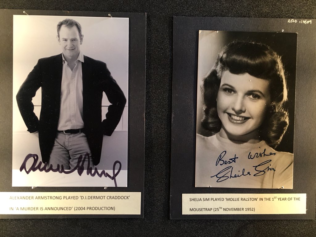 Just arranging signed photos of actors who’ve been in Agatha Christie plays, films and TV shows. Here’s another two - they make a nice couple! #alexanderarmstrong + #sheilasim - Exhibition opens @PickfordsHouse on Saturday