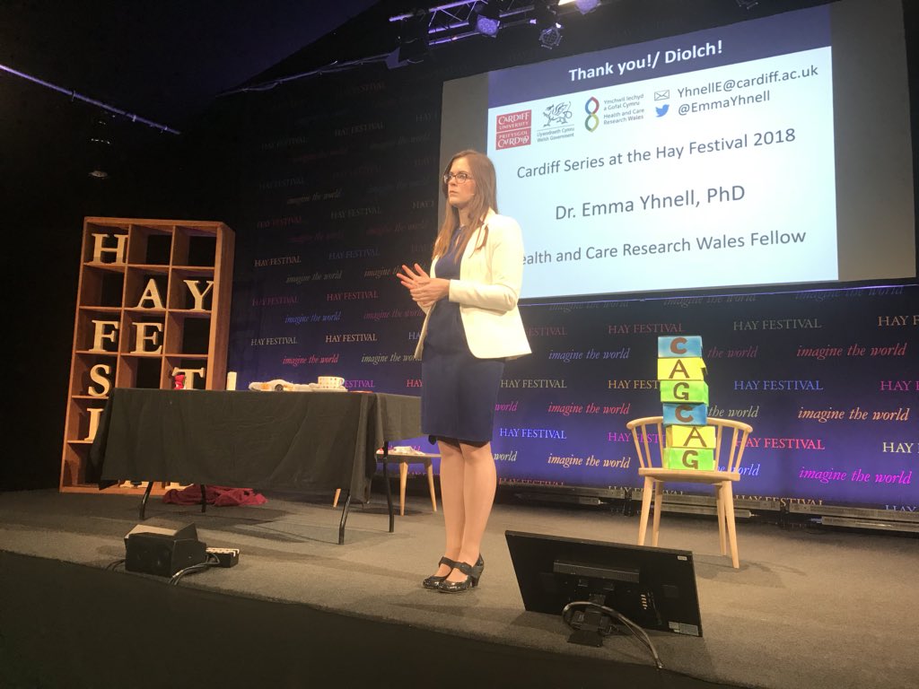 MrCarlRSmith's tweet photo. What are the results of the brain training? What are the ethical considerations surrounding screening? What is the function of the HTT gene and the #huntingtin protein? @EmmaYhnell answers some very interesting questions from the informed @hayfestival audience. #cardiffseries https://t.co/jvjuo1SNaA