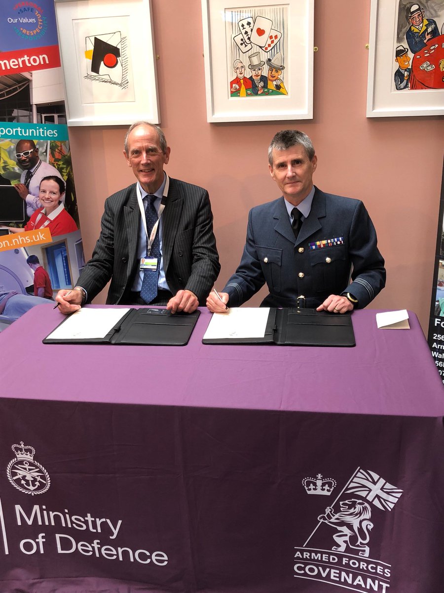 Sir Tim and Sqn Ldr Jules Tilley sign the Armed Forces Covenant committing <a href="/NHSHomerton/">HHFT</a> to supporting service personnel seeking new roles and career opportunities in civilian life. <a href="/APPGCovenant/">ArmedForces Covenant</a> <a href="/Territorialarmy/">Territorial army </a> <a href="/HomertonNHSJobs/">Homerton NHS Recruitment</a>