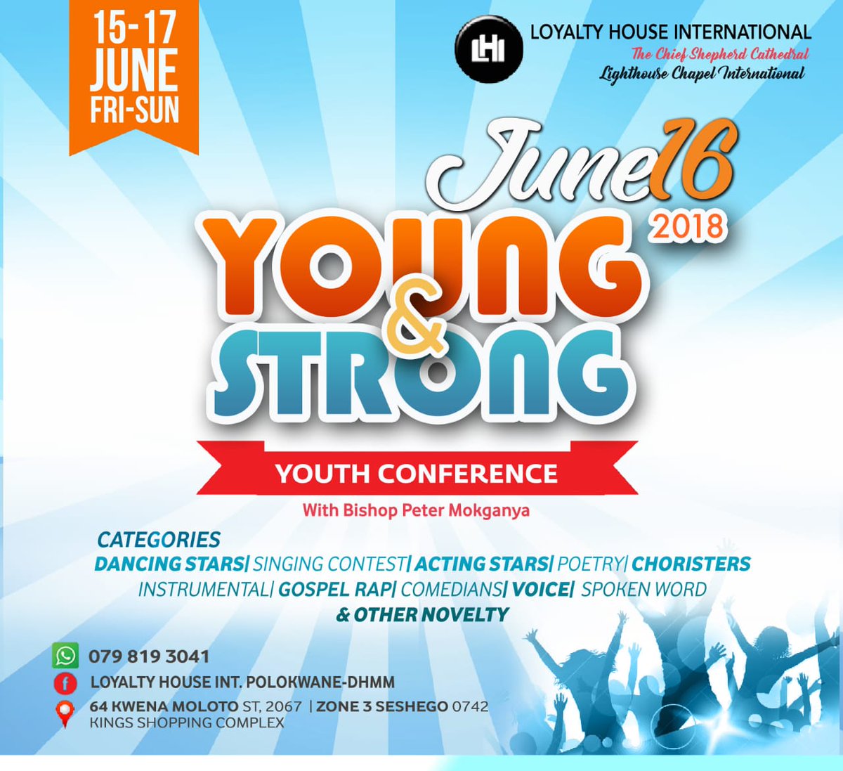 ConferenceYoung's tweet photo. Young &amp; Strong Youth Conference,  2018, with Bishop @petermokganya #YSC2018 
😀😀😀😀😀😀 https://t.co/ONT1U73ILb