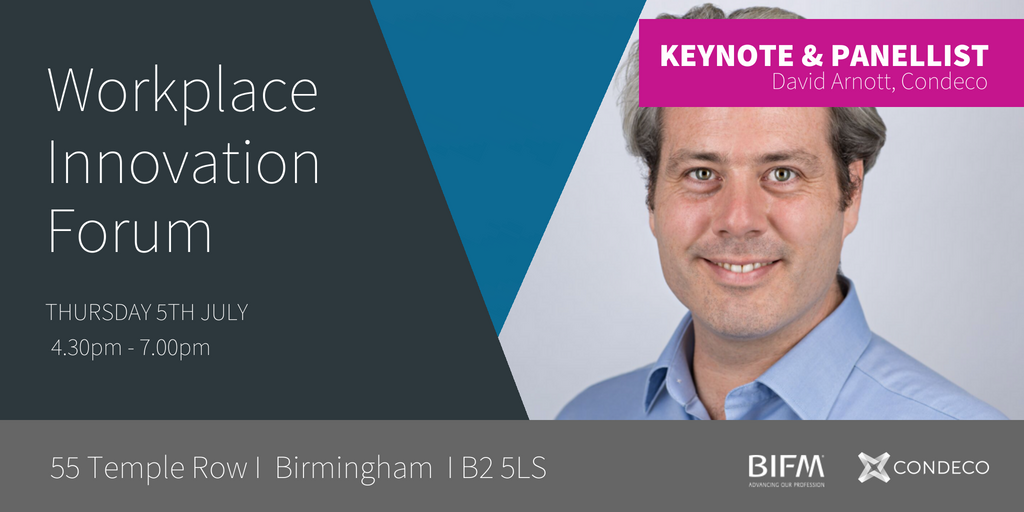CondecoUK's tweet photo. Join us as we discuss trends in the modern workplace at the #Workplace Innovation Forum in Birmingham - register here: https://t.co/V0mxRDkeNU @BIFM_WIFM @HexagonFM #WorkplaceTech18 @davidearnott https://t.co/KsxoWyTbNg