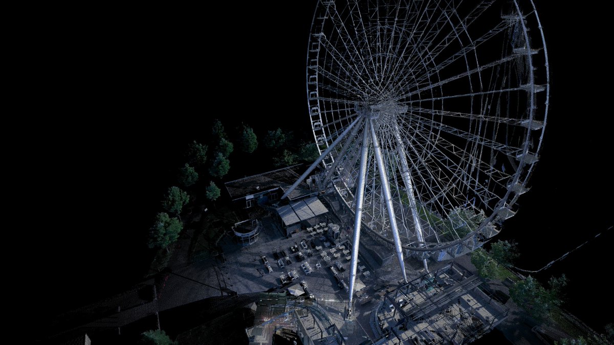 CaptainVO's tweet photo. Captation de la grande roue de Montreal! #RealityCapture #RealityReality #VirtualObject #ScanningMontreal #PointCloud #BLK360 #Recap360Pro https://t.co/RNywWRAzKp