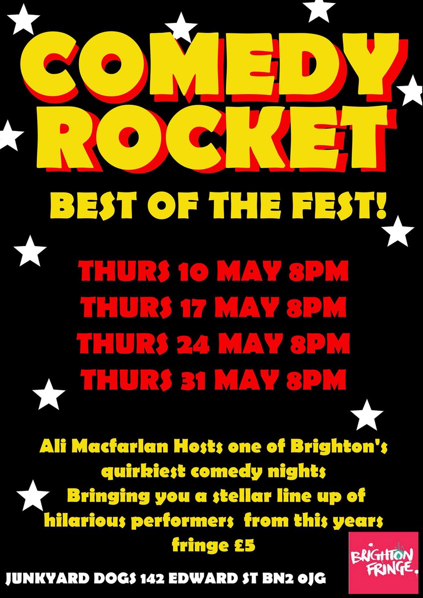 Ali Macfarlan (@comedyrocketbtn) on Twitter photo TONIGHT! It’s the Fabulous Grand Finale starring 4 more Excellent comics: <a href="/jilbertos/">Jilberto 🙏🏼🦋👋🏼</a> <a href="/heidi_regan/">Heidi Regan</a> <a href="/BexTurnerComedy/">Bex Turner</a> <a href="/ValerioSaraYeah/">Valerio Sarà</a>. Hosted by <a href="/AliMacfarlan/">Alert</a> <a href="/Junkyard_Dogs3/">Junkyard Dogs</a> <a href="/brightonfringe/">Brighton Fringe</a>
SEE YA THERE! TONIGHT! It’s the Fabulous Grand Finale starring 4 more Excellent comics: <a href="/jilbertos/">Jilberto 🙏🏼🦋👋🏼</a> <a href="/heidi_regan/">Heidi Regan</a> <a href="/BexTurnerComedy/">Bex Turner</a> <a href="/ValerioSaraYeah/">Valerio Sarà</a>. Hosted by <a href="/AliMacfarlan/">Alert</a> <a href="/Junkyard_Dogs3/">Junkyard Dogs</a> <a href="/brightonfringe/">Brighton Fringe</a>
SEE YA THERE!