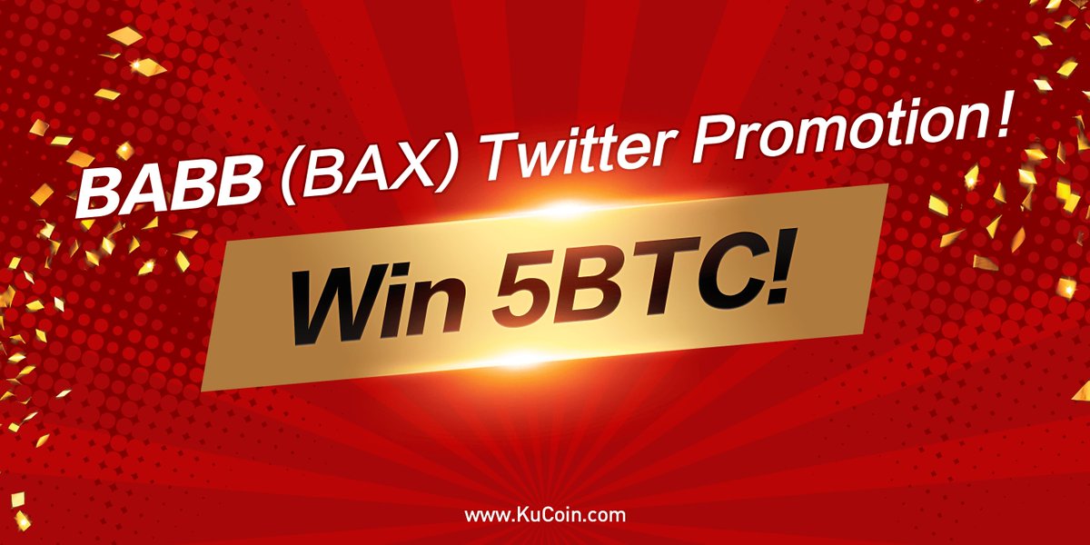 KuCoin (@kucoincom) on Twitter photo We are launching a new listing promotion together with <a href="/getbabb/">BABB - Making a Difference 🙌🏼</a>! 5 BTC in total rewards!
Details available here:
news.kucoin.com/en/babb-bax-ge…
1. Follow <a href="/kucoincom/">KuCoin</a>
2. Retweet this post
3. Fill in the form: bit.ly/2LrsEqU
#KCS #BAX #BTC #ETH #ICO #Crypto #Cryptocurrency We are launching a new listing promotion together with <a href="/getbabb/">BABB - Making a Difference 🙌🏼</a>! 5 BTC in total rewards!
Details available here:
news.kucoin.com/en/babb-bax-ge…
1. Follow <a href="/kucoincom/">KuCoin</a>
2. Retweet this post
3. Fill in the form: bit.ly/2LrsEqU
#KCS #BAX #BTC #ETH #ICO #Crypto #Cryptocurrency