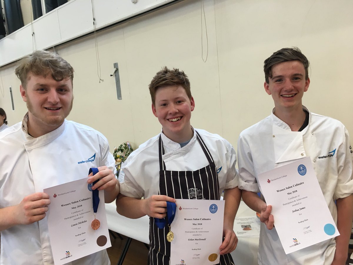 Well done chaps!! Gold and two bronze so far! <a href="/ExeterCollege/">Exeter College</a> <a href="/Salutation1/">The Salutation Inn</a> @Greyhoundcountr <a href="/DeerParkHotel/">Deer Park Hotel</a> @34Restaurant <a href="/ExeApprentices/">Exeter College Apprenticeships</a> <a href="/Craft_Guild/">Craft Guild of Chefs</a> Very proud indeed!