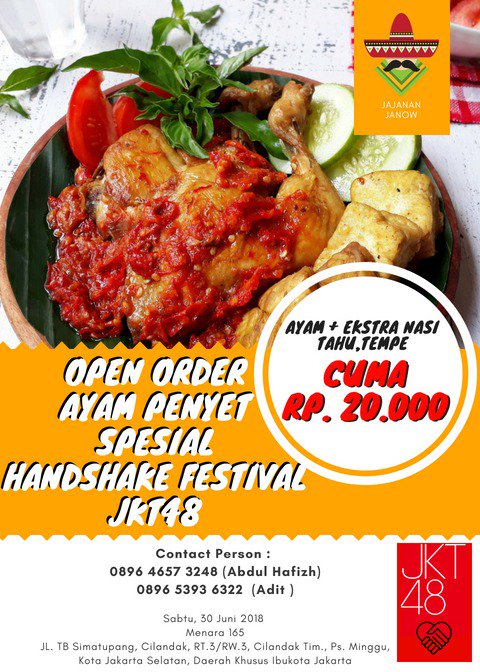 PO nasi box untuk hs tadaima renaichuu

🍱Ayam Penyet Krispy Spesial dengan Ekstra Nasi dan Tahu Tempe.

🎟Harga cuma 20.000.- (Sudah Ongkir)

MINAT, hun kontak yang tertera

jangan sampe kelaparan wots di hs nanti!