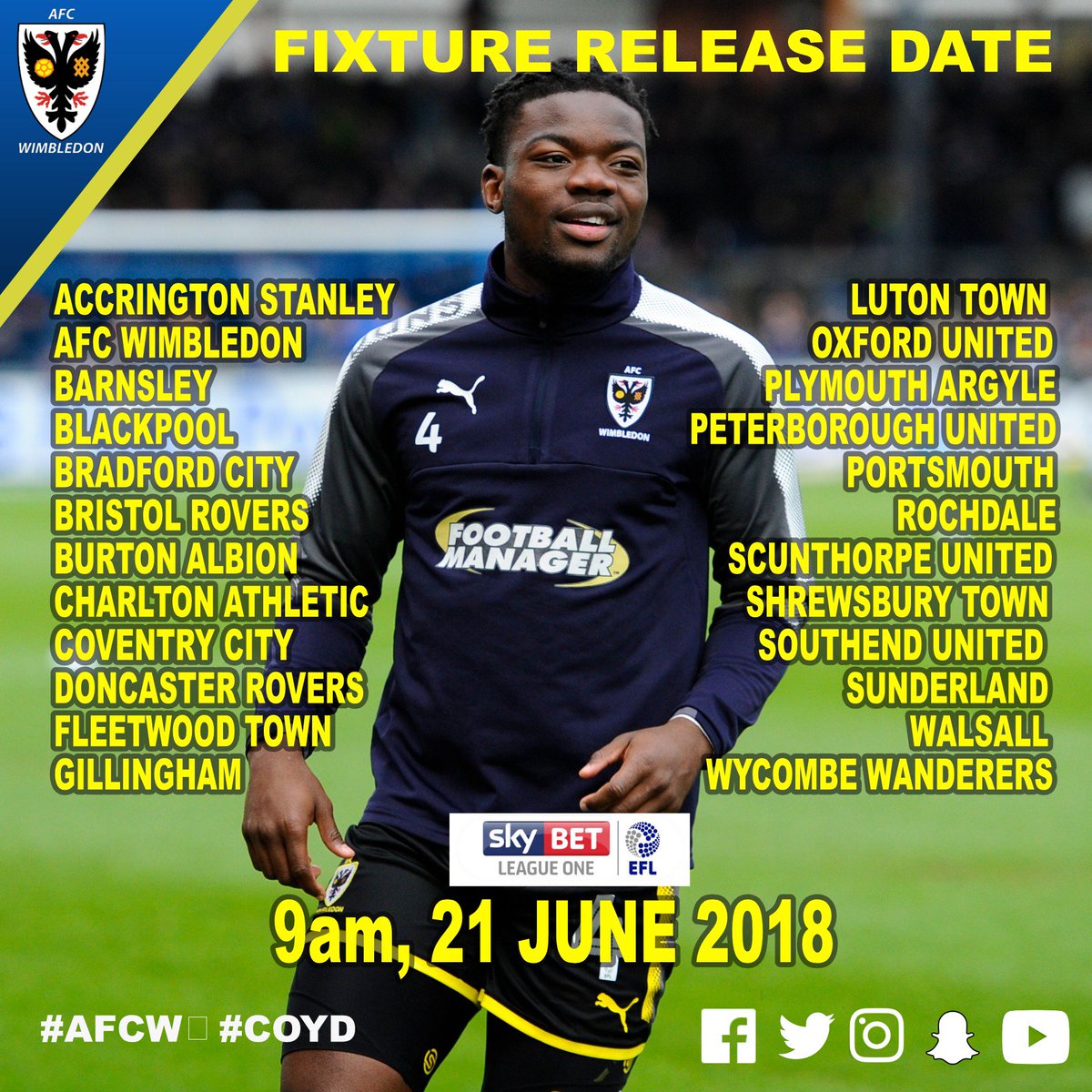 AFCWimbledon's tweet photo. Three weeks today and you can start planning your season around following the Dons! #AFCW #COYD https://t.co/7lwKjMJz7C