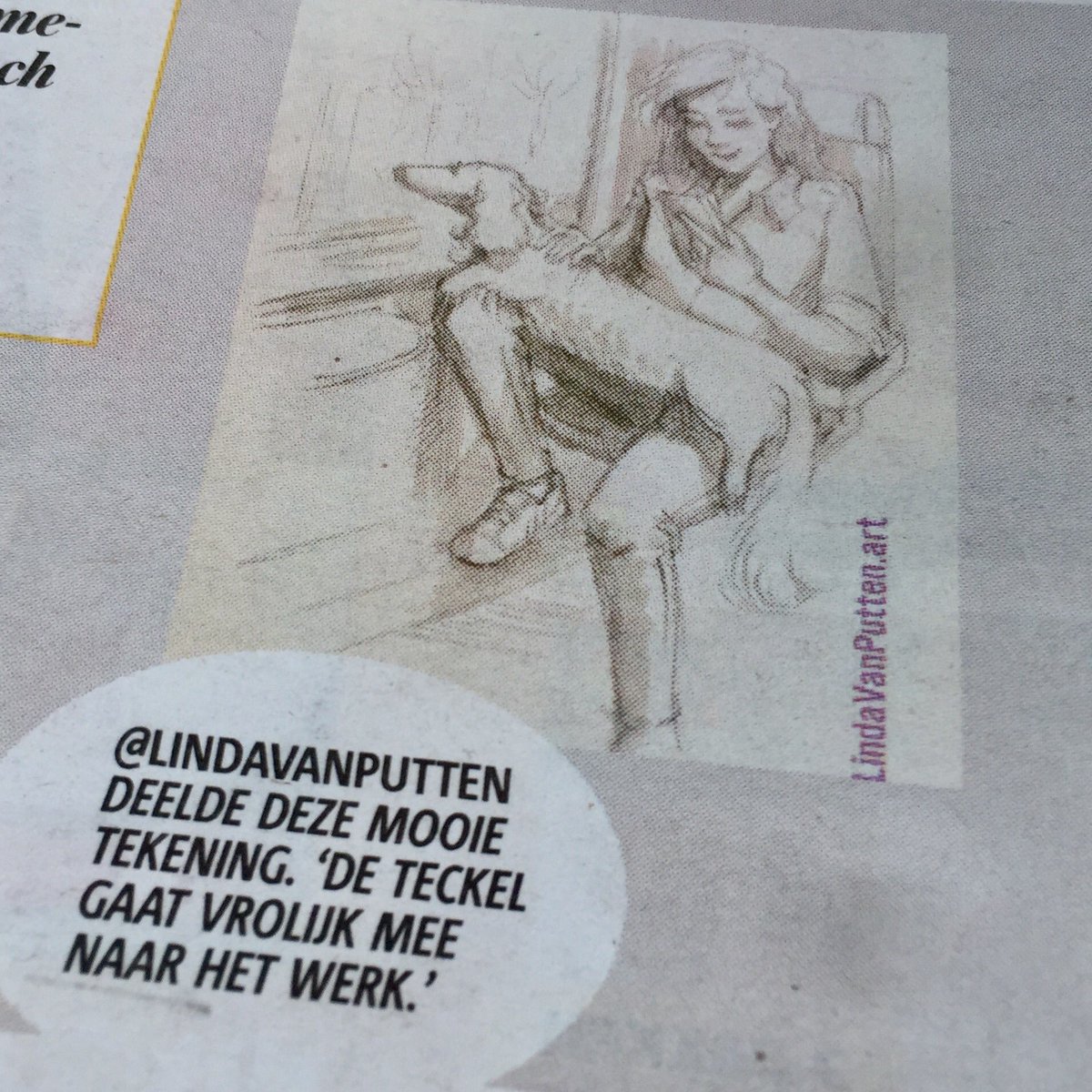 Schets in de krant. Thanks <a href="/Metro/">Metro</a> ! Heel leuk 😄👍🏻