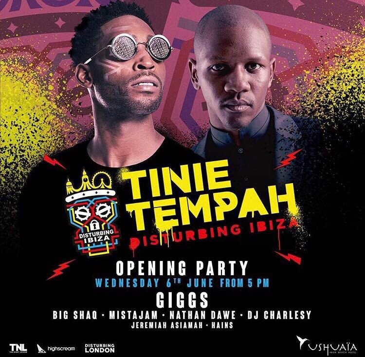 Tinie Tempah - Disturbing Ibiza - Opening Party ☀‼️🌍 

6th June 2018 : <a href="/ushuaiaibiza/">Ushuaïa Ibiza Official</a> 

Featuring: @TinieTempah <a href="/officialgiggs/">GIGGS</a> <a href="/MichaelDapaah/">Michael Dapaah</a> <a href="/mistajam/">mistajam</a> <a href="/NathanDawe/">Nathan Dawe</a> <a href="/djcharlesy/">Dj Charlesy</a> <a href="/JeremiahAsiamah/">Jeremiah Asiamah</a> &amp; More! #disturbingibiza
-
<a href="/thenightleague/">The Night League</a> <a href="/highscreamltd/">High Scream</a> <a href="/DisturbingLDN/">DISTURBING LONDON</a> <a href="/grime/">GRIME</a>