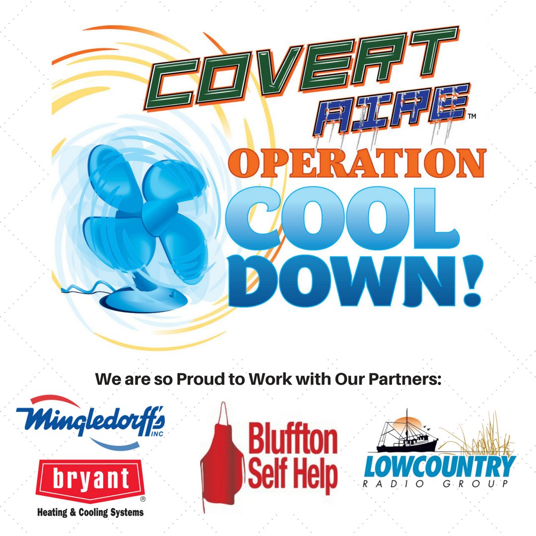 CovertAire2's tweet photo. Today is the last day to nominate a family or individual for Operation Cool Down. Visit https://t.co/JytWkkPXzE

Thank you to our partners Bluffton Self Help, Lowcountry Radio Group, Mingledorff's, Bryant Home Comfort https://t.co/LANdtJHNdz