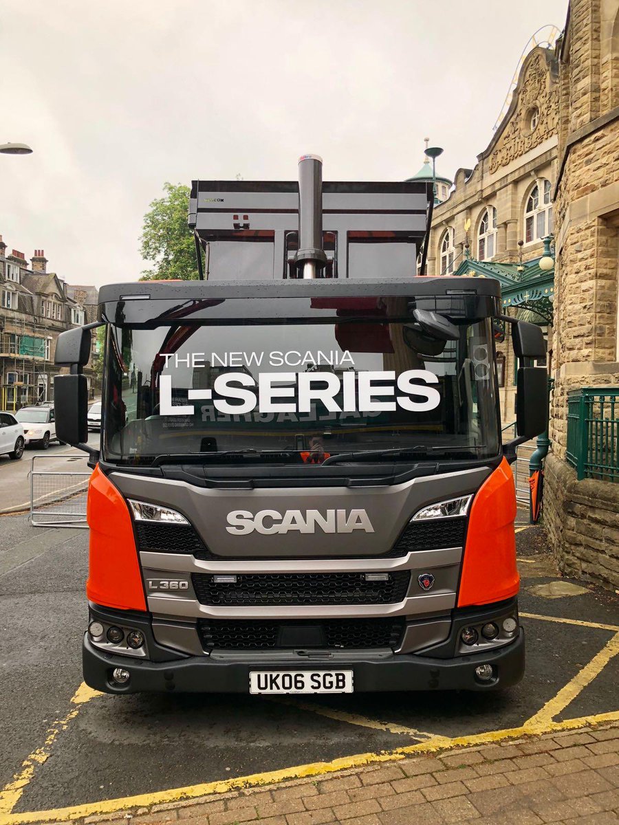 ScaniaUK's tweet photo. We have a UK exclusive at @tipextankex  with the first L- series model outside the exhibition hall. Purposefully designed for tight city conditions. The cab has great visibility, low entry steps and easy cross-cab access. Discover more https://t.co/Vrh8veClql https://t.co/o5B77FJeg5