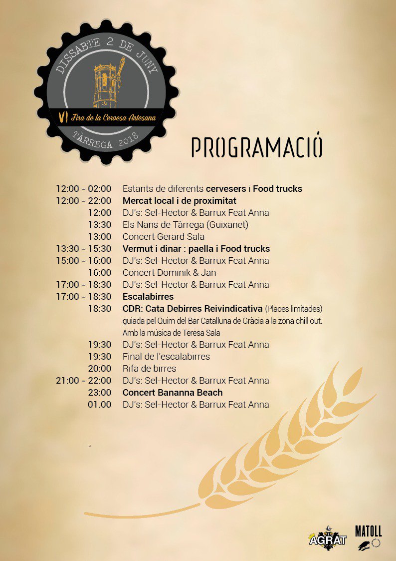 joansalvado's tweet photo. Aquest dissabte Fira de la Cervesa a #Tàrrega #cancolapi @AGRATtarrega @CervesaMatoll https://t.co/SlxlCho0nu