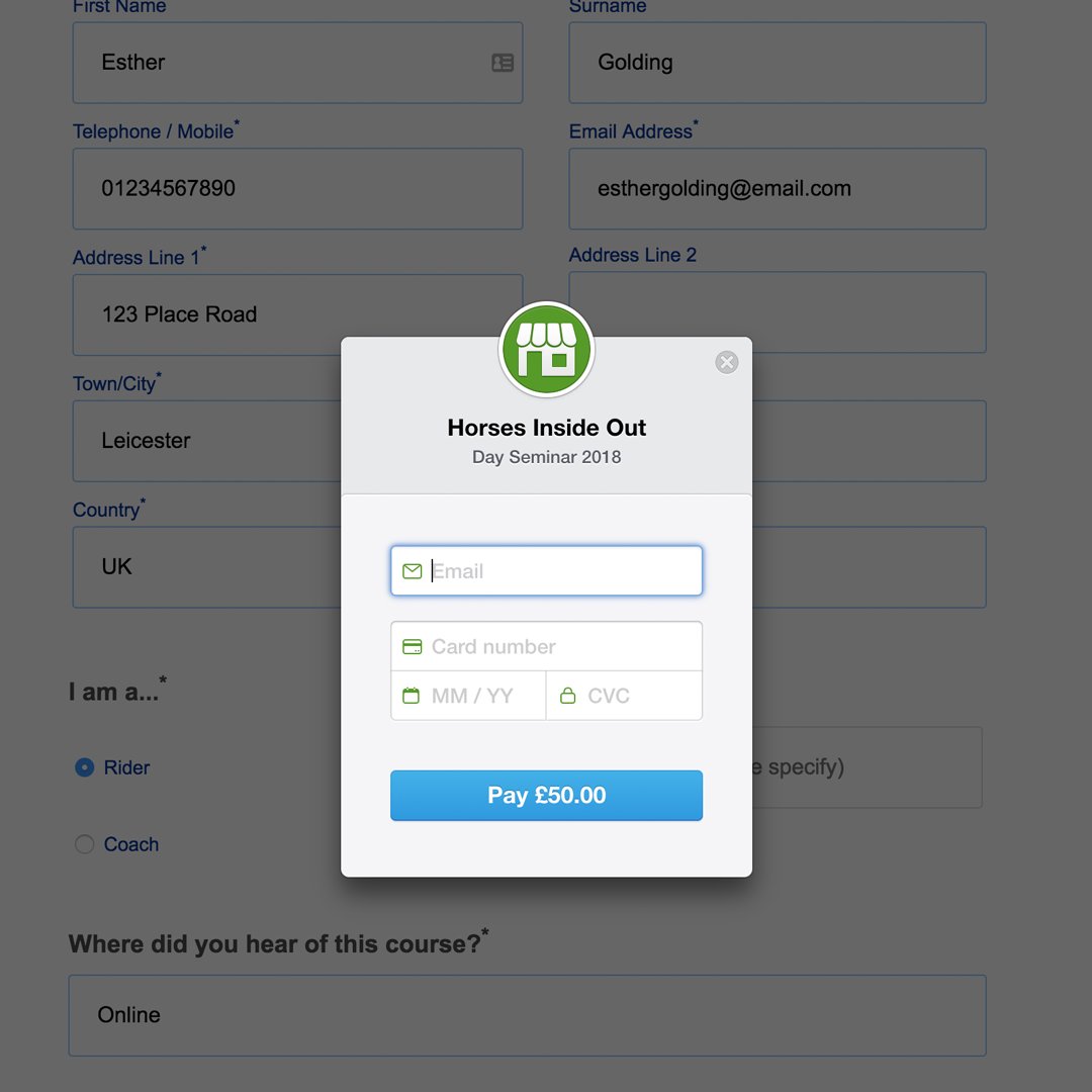 CWS_Digital's tweet photo. Custom online booking form for Horses Inside Out events using Stripe online payment processing 
________
#webdevelopment #uxdesign #uidesign #uxui #integration #stripepayment #yournextwebproject #wecanhelpyoutoo https://t.co/KltXF6lwRd