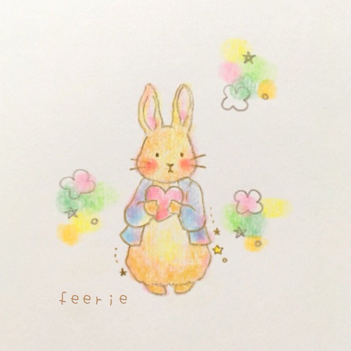 Feerie ピーターラビットの映画を観てから ピーターを思い出しては 胸がきゅんってなって 心の中で かわいいー って叫んじゃう これは 恋 かな ﾟ イラスト 色鉛筆 イラストレーター Illust Illustrator Illustation Colorpencil Feerie