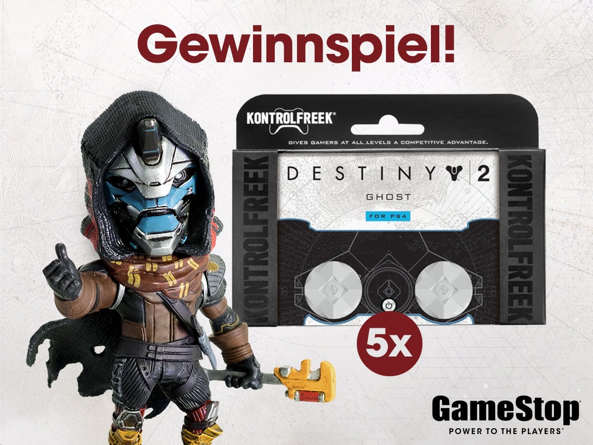 gamestop__de's tweet photo. #Fundstück der Woche: Wir verlosen heute ein #Destiny2 Fanpaket, bestehend aus: 1x #Cayde6 -Figur + 1x Controller-Grips von #Kontrolfreak für #PS4 - einfach diesen Post bis 05.06 um 16h retweeten. Durch den Retweet stimmt ihr den Teilnahmebedingungen zu: https://t.co/R912ykpwZD https://t.co/NyomIwdDtS