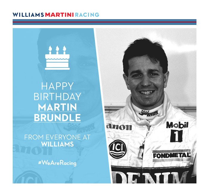 From all at Williams, we d like to wish Martin Brundle a very big Happy Birthday!    