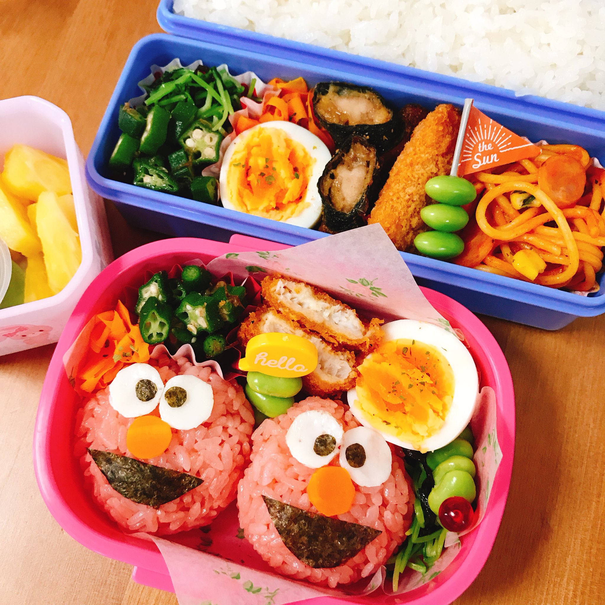おぐらバター お弁当day お弁当 弁当 キャラ弁 エルモ セサミストリート 幼稚園弁当 愛妻弁当 T Co Qom4qfyrab Twitter