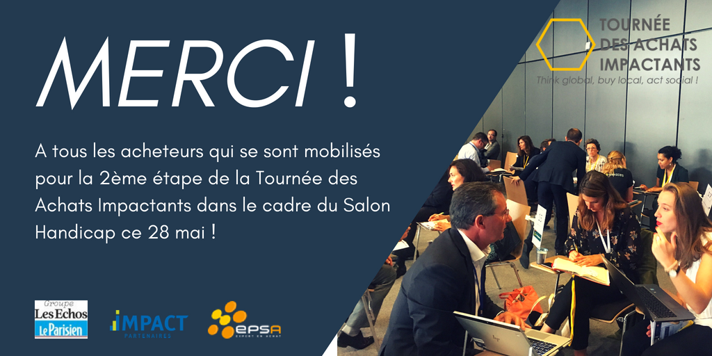 Impactpartner1's tweet photo. 50 acheteurs mobilisés pour rencontrer 80 EA et ESAT lundi au Salon Handicap, Emploi &amp; Achats Responsables : le compteur est monté à 320 rendez-vous qualifiés ! Un grand merci à tous les participants https://t.co/nMAsFdZZQP #TournéeAchatsImpactants #achatsresponsables #achats https://t.co/QAmCfAJ5s1