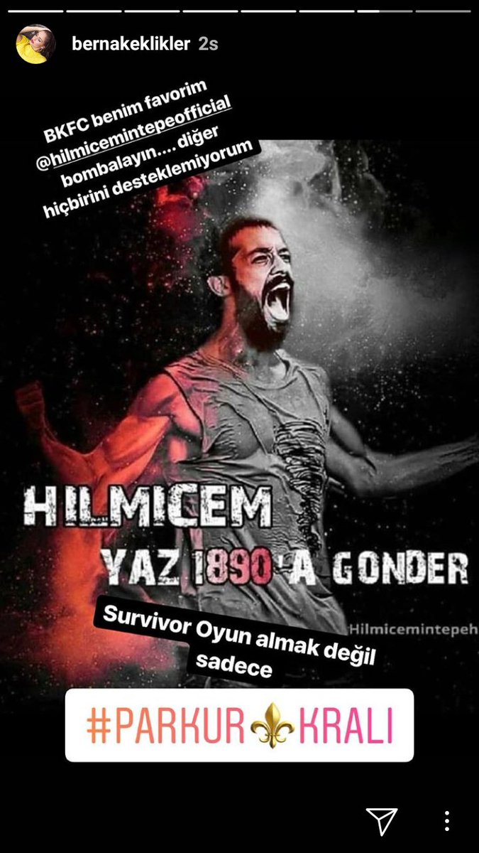 Berna bi tek HılmiCem destekliyorum demiş ❤
#Survivor2018 #bkfc bombalama yapıcaz tabiki