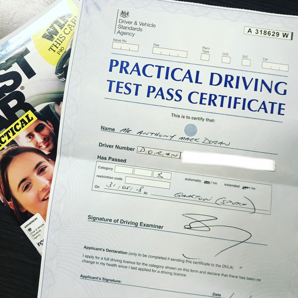 AnthonyMDoran's tweet photo. Still can’t believe it but finally done it! Thanks John! Brilliant teacher and would highly recommend! #drivingtest #pass #liverpool 🎉🎉🚗 https://t.co/CLlLgwPpCE