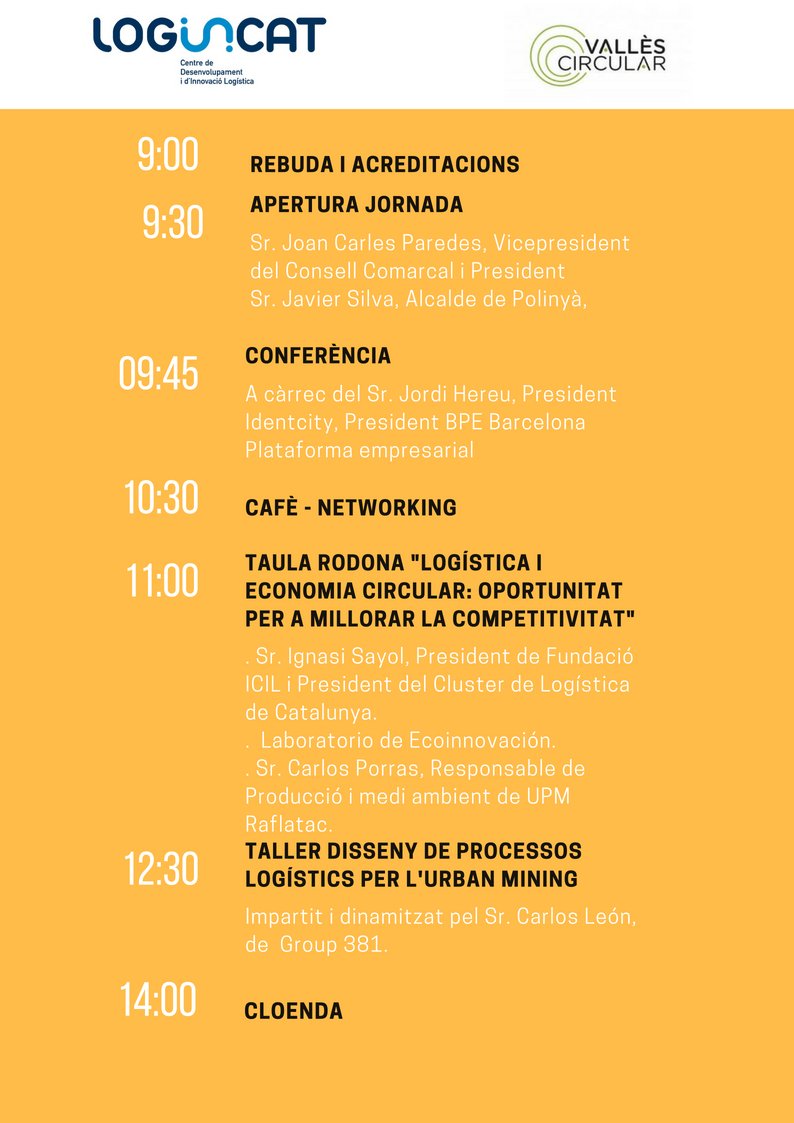 Logincat's tweet photo. 13 juny Jornada a @cangavarra @ajpolinya #logisticacircular Info i inscripcions: https://t.co/i8IohJvJtN https://t.co/3zkZJsBB4r