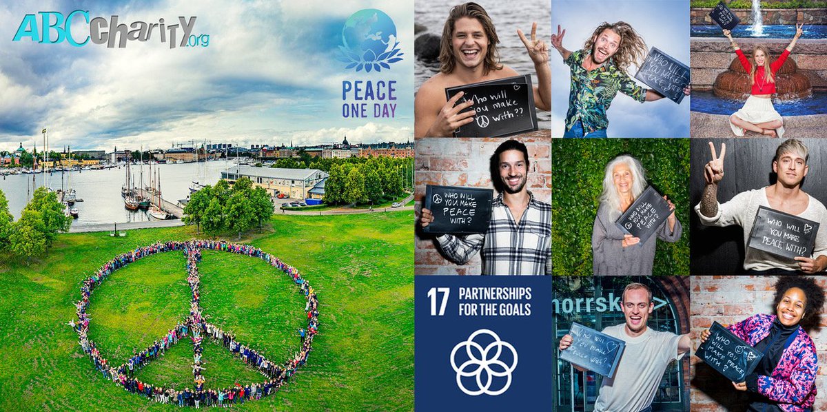 abccharity_org's tweet photo. We are delighted to join @peaceOneDay's Partnerships for Peace Coalition, spreading awareness of #PeaceDay around the world. We’re stronger together than the sum of our parts! Take a photo with friends &amp; family making your own human peace sign/campaign and share with us! https://t.co/LR5jgS5V6n