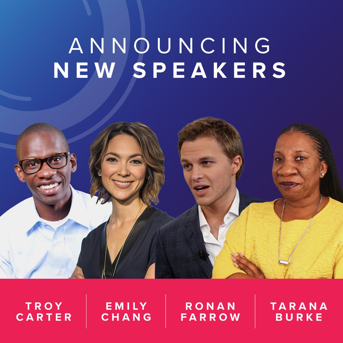 Get excited &amp; get your tickets! We just added 4 names to our #INBOUND18 lineup that you can't miss. Join us in September to see <a href="/TaranaBurke/">Tarana</a> <a href="/EmilyChangTV/">Emily Chang</a>, <a href="/RonanFarrow/">Ronan Farrow</a>, and Troy Carter. hubs.ly/H0cq1mv0