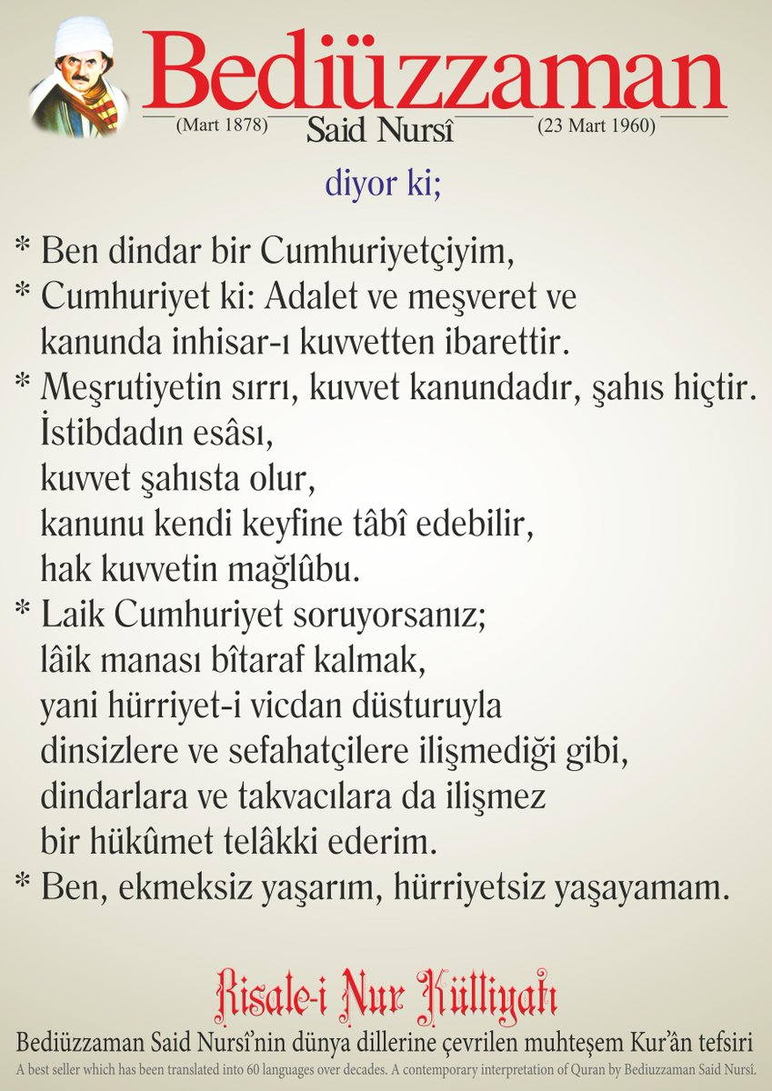 vkfosmanyigit's tweet photo. Birileri kulaktan dolma, ezbere bilgi(sizlik)ler yerine, bizzat Bediüzzaman'dan duysunlar: https://t.co/Jpez8nLCvU