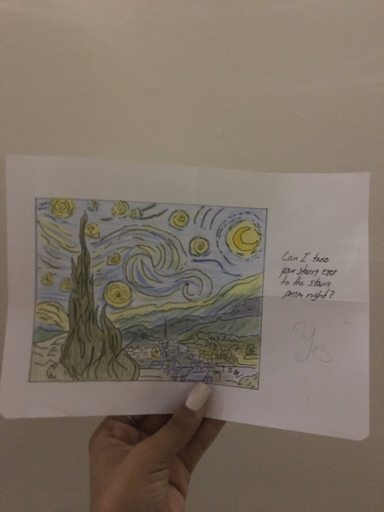 andeliz405's tweet image. My baby on Wednesday gave me a paper and told me to open it and read it. when I read it I could not believe it. He told me not to tell him the answer at that moment, that if the next day I gave him the painted drawing, my answer was yes. 😭 God of course I said YES #Promdate 🖤✨