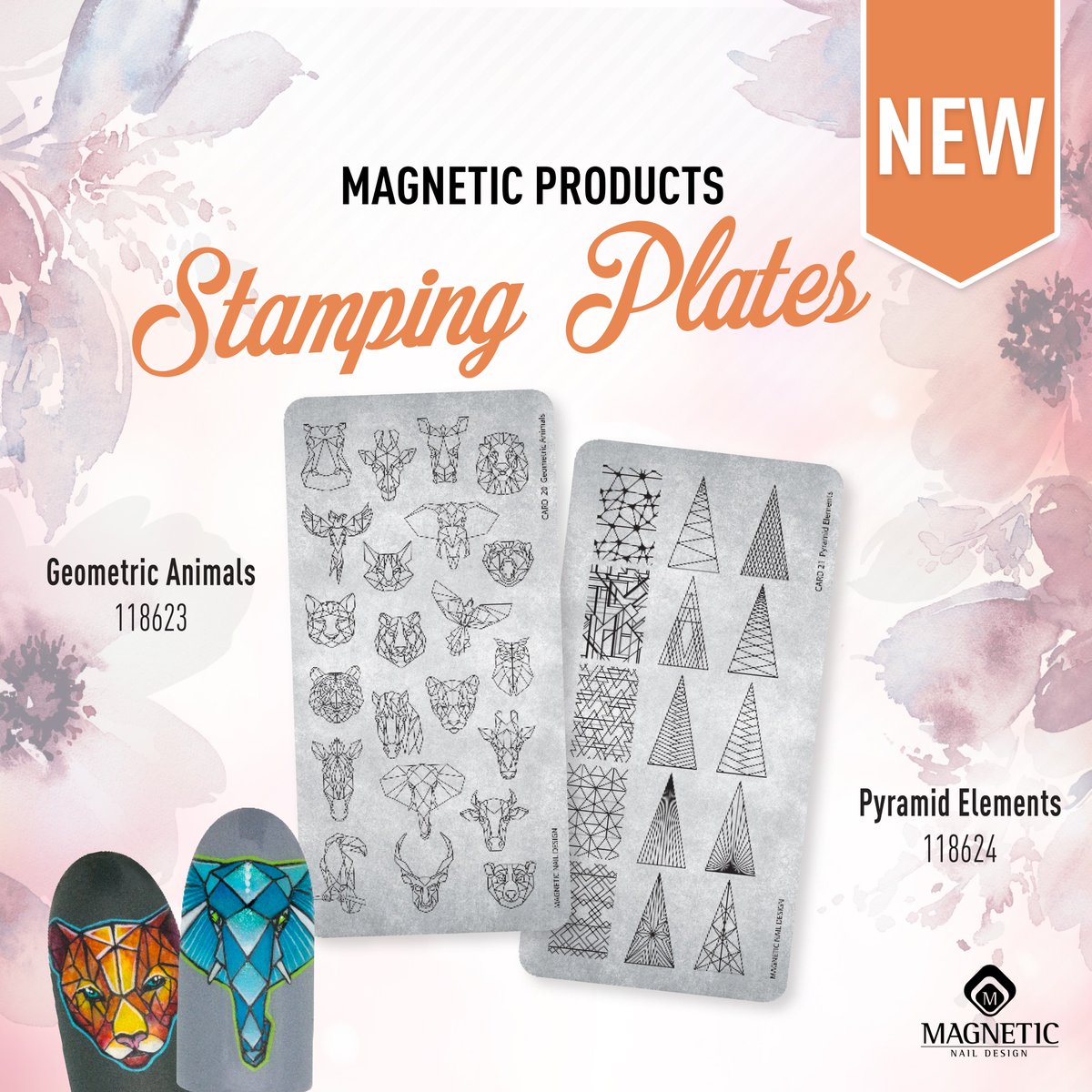 MagneticNails's tweet photo. NEW 
Stamping Plates 
Geometric Animals 118623
Pyramid Elements 118624
* Verkrijgbaar tijdens het Open Huis 3 &amp; 4 juni https://t.co/uzT3pILjZu