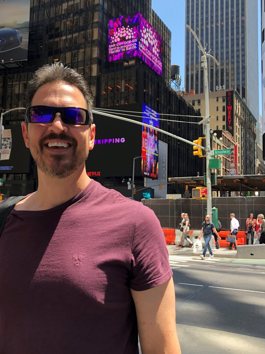 #SarcoidStories Got to stop and see the sign in NYC this past weekend!  Mine is in Lungs and Liver, keep fighting the good fight! Go Purple!