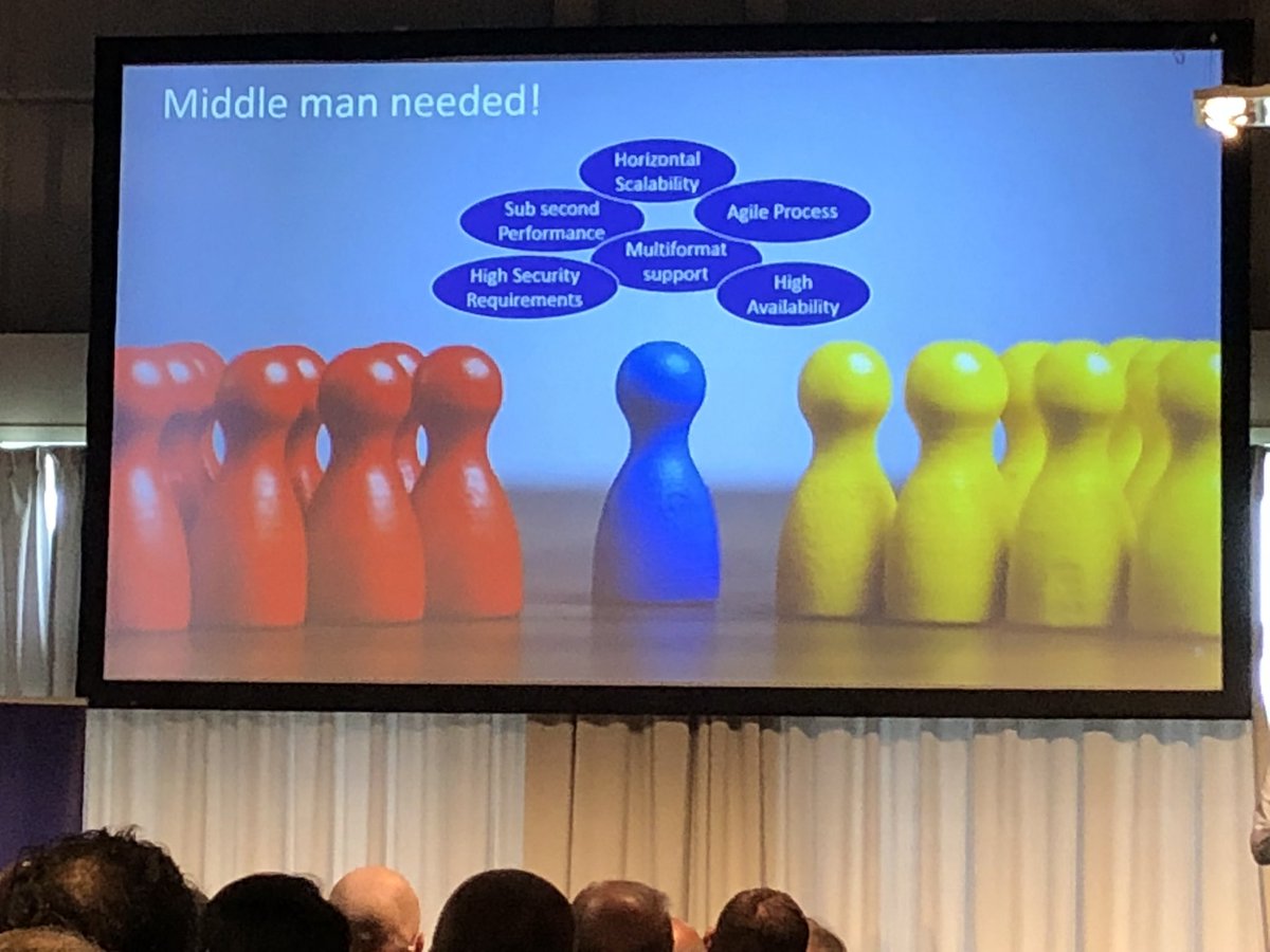 ade_carr's tweet photo. .@de_goudse #MiddleMan needed to end the battle between #backoffice data providers and #frontoffice applications #insurance #MarkLogic #ML360 https://t.co/tSoI2rNP3T